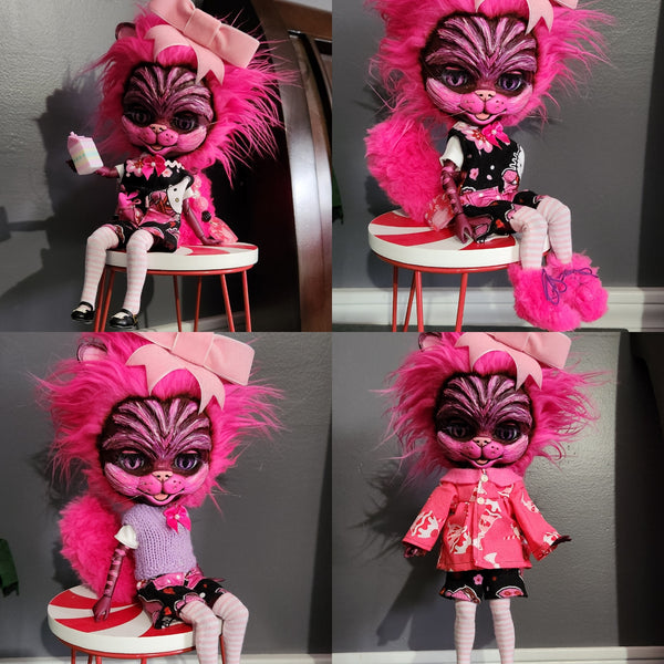 "Tabitha" custom blythe cheshire cat doll on takara base