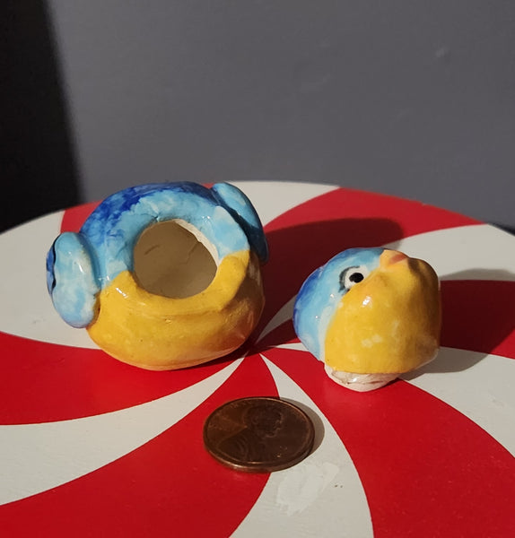 Miniature ceramic cookie jar bluebird