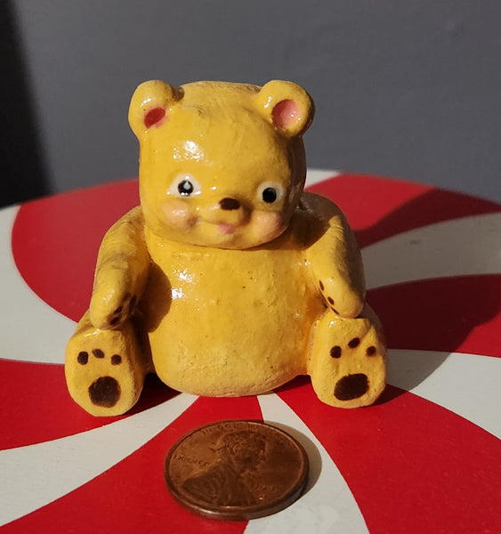 Miniature ceramic cookie jar bear