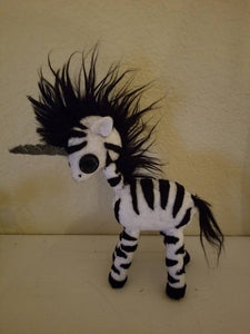 Little felt Hand stitched zebracorn