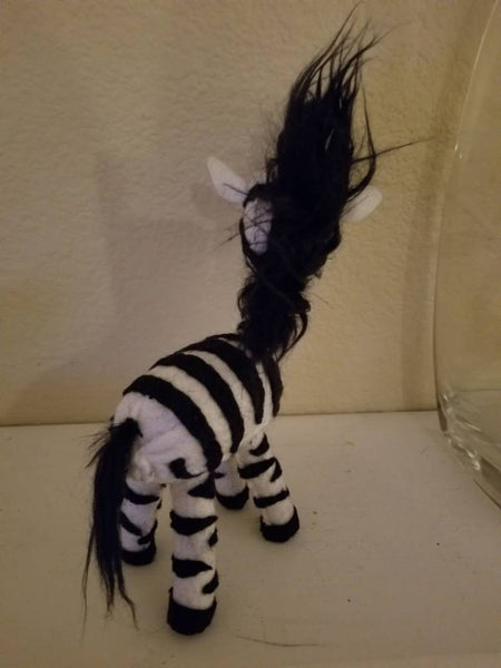 Little felt Hand stitched zebracorn