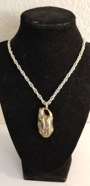 Bronze rat skull pendant