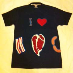 the "I heart Meat" Men's Large T shirt