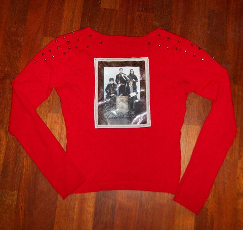 red studded Raconteurs cardigan ladies size small